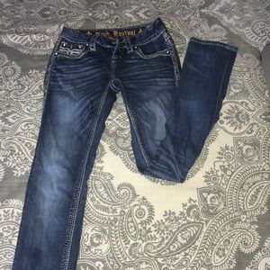 Rock revival straight medium wash jeans